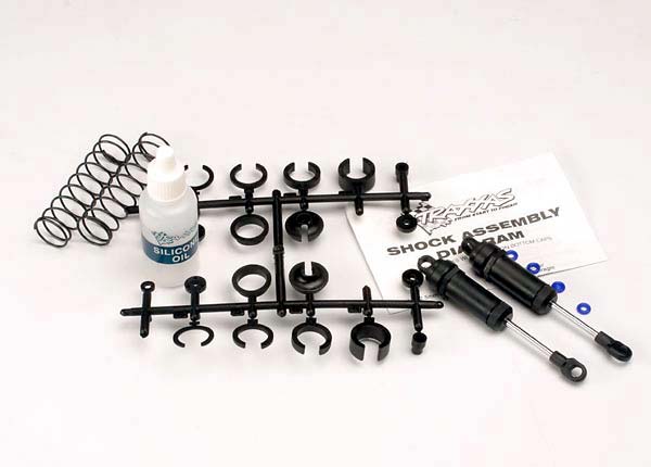 Traxxas Ultra-Shocks (Black) (Long ) complete w/spring preload spacers (2) Front TR3760