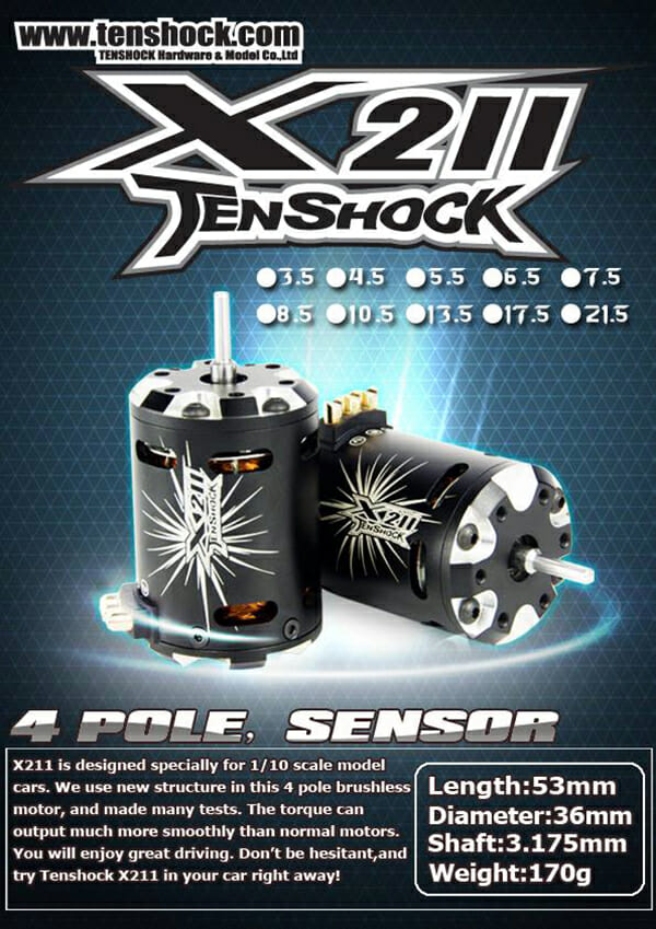 Tenshock X211 Brushless 17.5T Motor TSX211/17.5