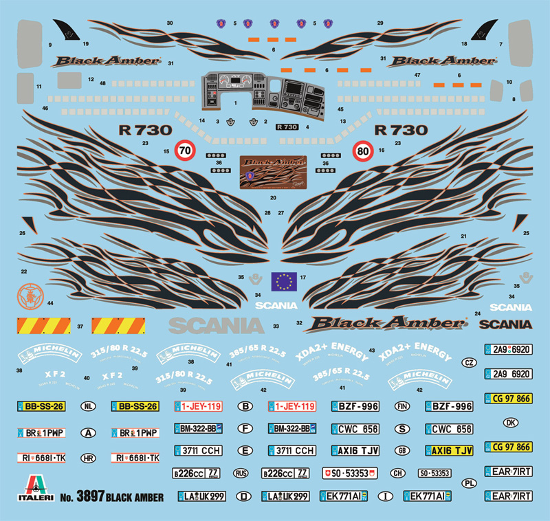 Italeri 1:24 Scania R730 " Black Amber " IT3897 - Afbeelding 7