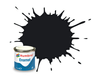Humbrol Enamel Paint #201 Zwart Metallic 14ml HAA6392