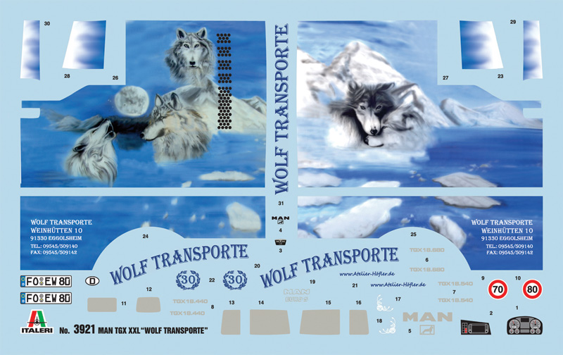 Italeri 1:24 MAN TGX XXL " Wolf Transporte " IT3921 - Afbeelding 7