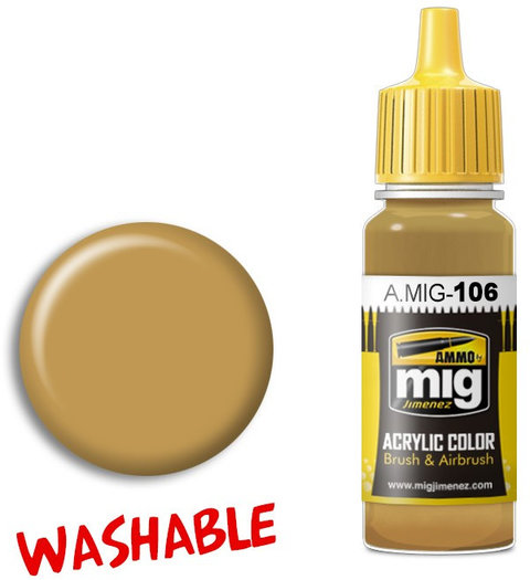 AMMO MIG Acrylic Color #0106 Washable Sand ( RAL 8020 ) 17ml MIG-0106