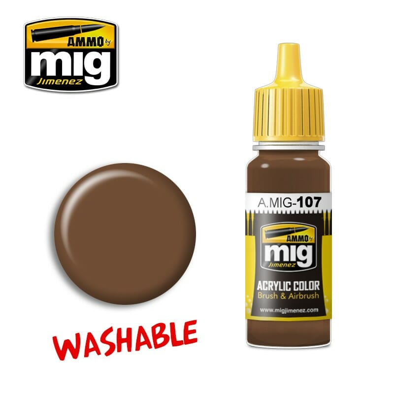 AMMO MIG Acrylic Color #0107 Washable Earth 17ml MIG-0107