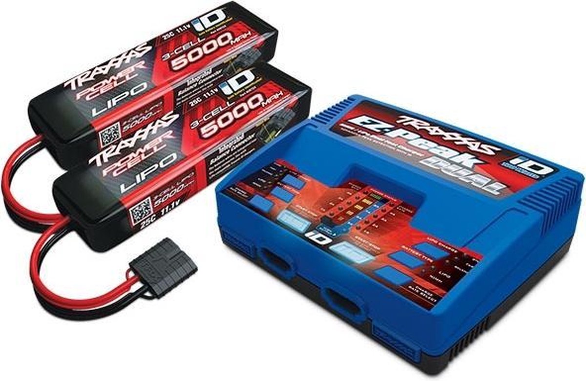 Traxxas Combo Pack 2x3S 5000 MaH 11.1V 25C Lipo Accu en Dual Lader TR2990GX