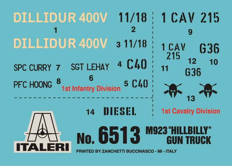 Italeri 1:35 M923 " Hillbilly " Gun Truck IT6513 - Afbeelding 6