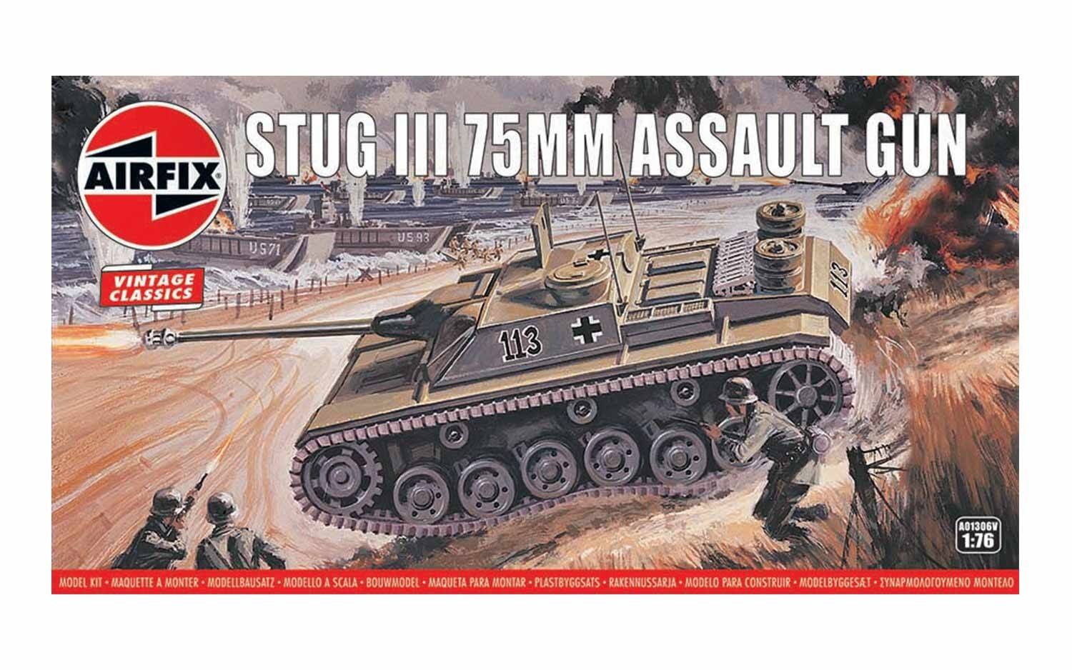Airfix 1:76 Vintage Classics Stug III 75mm Assault Gun AF01306V