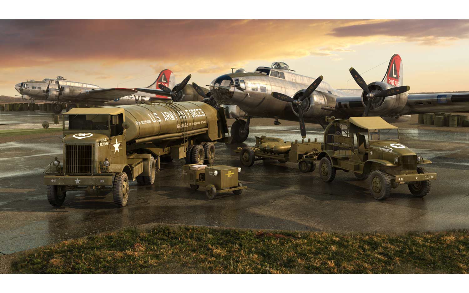 Airfix 1:72 WWII USAAF Bomber Re-Supply Set AF06304 - Afbeelding 2