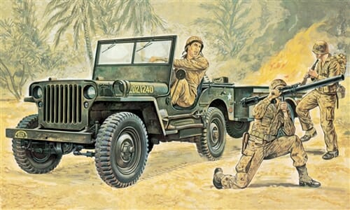 Italeri 1:35 Willys MB Jeep whit Trailer IT314
