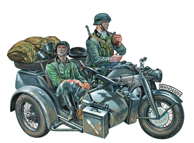 Italeri 1:35 Zundapp KS750 whit sidecar IT317
