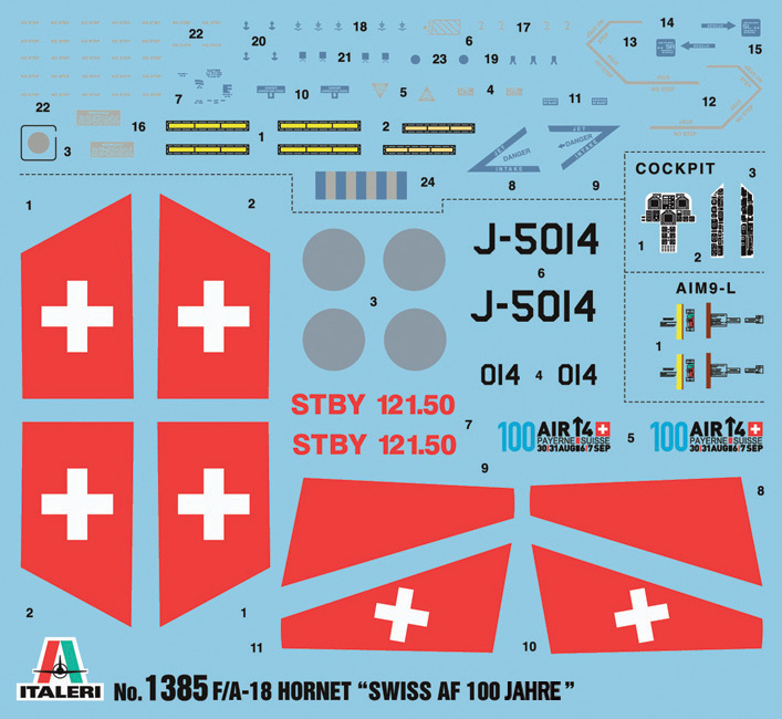 Italeri 1:72 F / A-18 Hornet Swiss Air IT1385 - Afbeelding 5