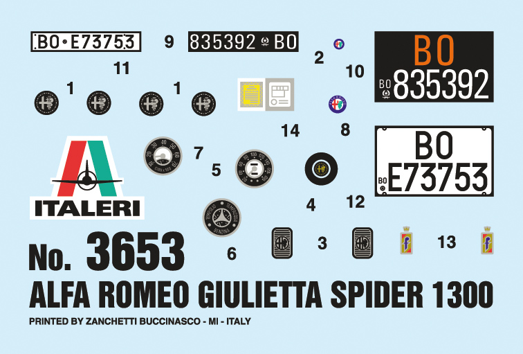 Italeri 1:24 Alfa Romeo Guilietta Spider 1300 IT3653 - Afbeelding 7