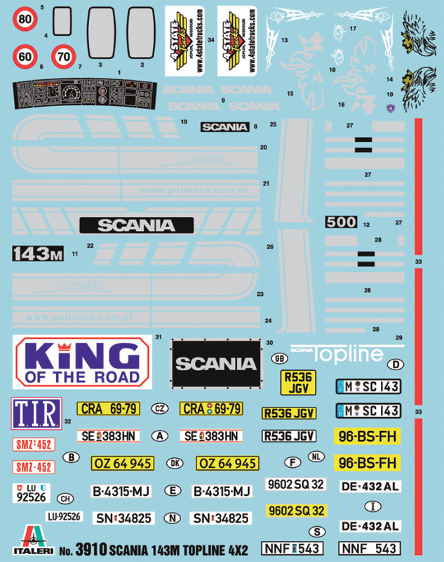 Italeri 1:24 Scania 143M Topline 4x2 IT3910 - Afbeelding 7