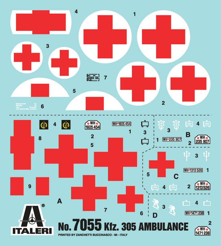 Italeri 1:72 KFZ.305 Ambulance IT7055 - Afbeelding 5