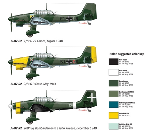 Italeri 1:72 JU - 87 B2 Stuka IT1292 - Afbeelding 4