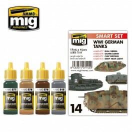 Ammo MIG WWI German Tanks Color Set MIG7144