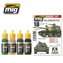 Ammo MIG PLA ( Chinese Peoples Liberation Army ) Color Set MIG7152