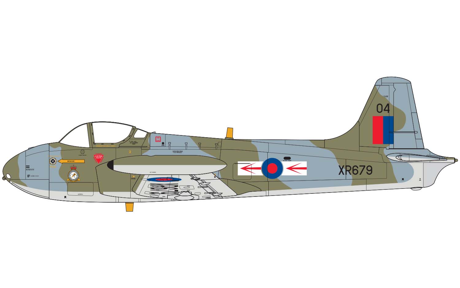Airfix 1:72 Hunting Percival Jet Provost T.4 AF02107 - Afbeelding 2