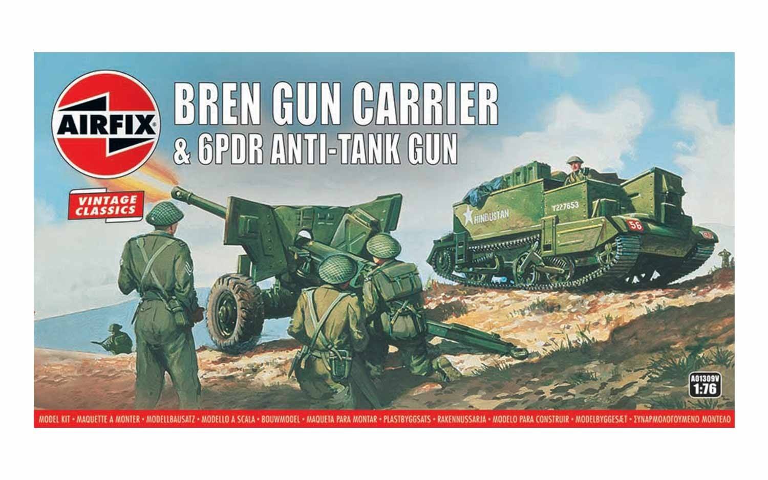 Airfix 1:76 Vintage Classics Bren Gun Carrier & 6PDR Anti-Tank Gun AF01309V
