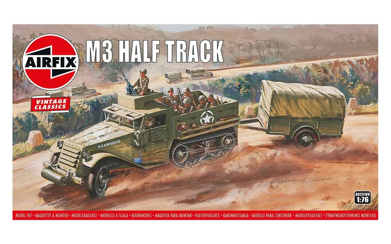 Airfix 1:76 Vintage Classics M3 Half Track & 1 Ton Trailer AF02318V