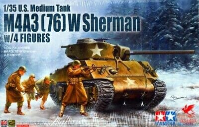 Azuka /Tamiya 1:35 U.S. Medium Tank M4A3 ( 76 ) W Sherman whit 4 figures AZ35-048