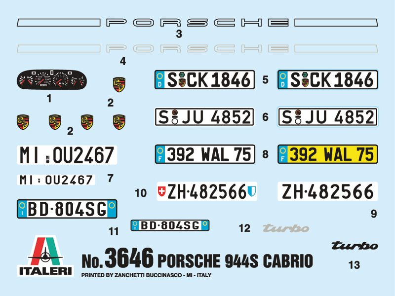 Italeri 1:24 Porsche 944S Cabrio IT3646 - Afbeelding 5