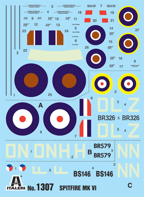 Italeri 1:72 Spitfire Mk. VI IT1307 - Afbeelding 3