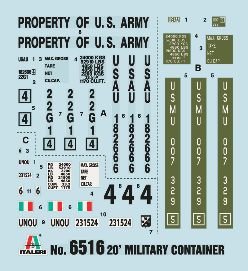 Italeri 1:35 20T Militaire Container IT6516 - Afbeelding 5