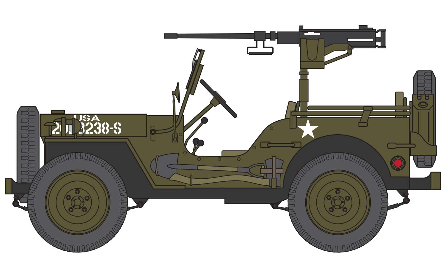 Airfix 1:72 Starter Set Willys MB Jeep AF55117A - Afbeelding 3