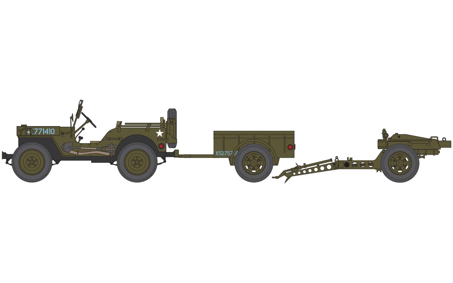Airfix 1:72 Starter Set Willys MB Jeep AF55117A - Afbeelding 2