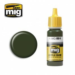AMMO MIG Acrylic Color # 0001 RAL 6003 Olive Green 17ml MIG-0001