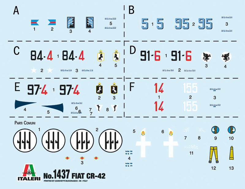 Italeri 1:72 Battle of Britain Fiat CR.42 Falco IT1437 - Afbeelding 5
