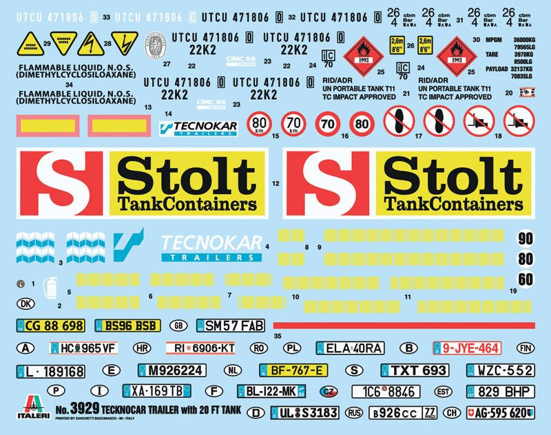 Italeri 1:24 Technokar Trailer Whit 20T Tank IT3929 - Afbeelding 7