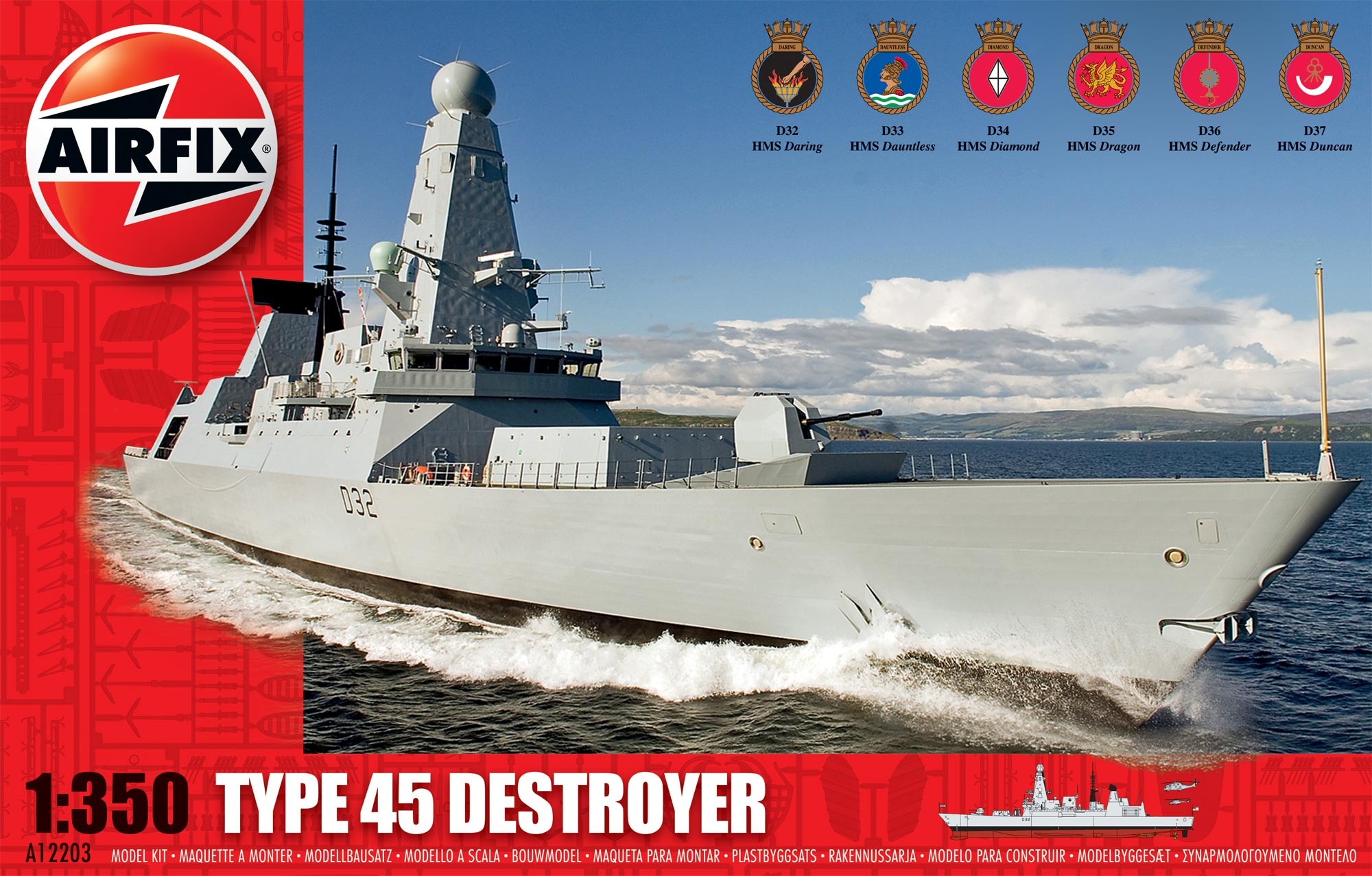 Airfix 1:350 Type 45 Destroyer AF12203