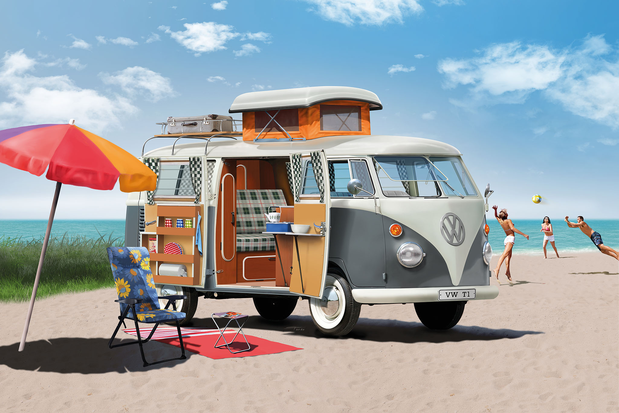Revell 1:24 Volkswagen T1 Camper RE07674 - Afbeelding 2
