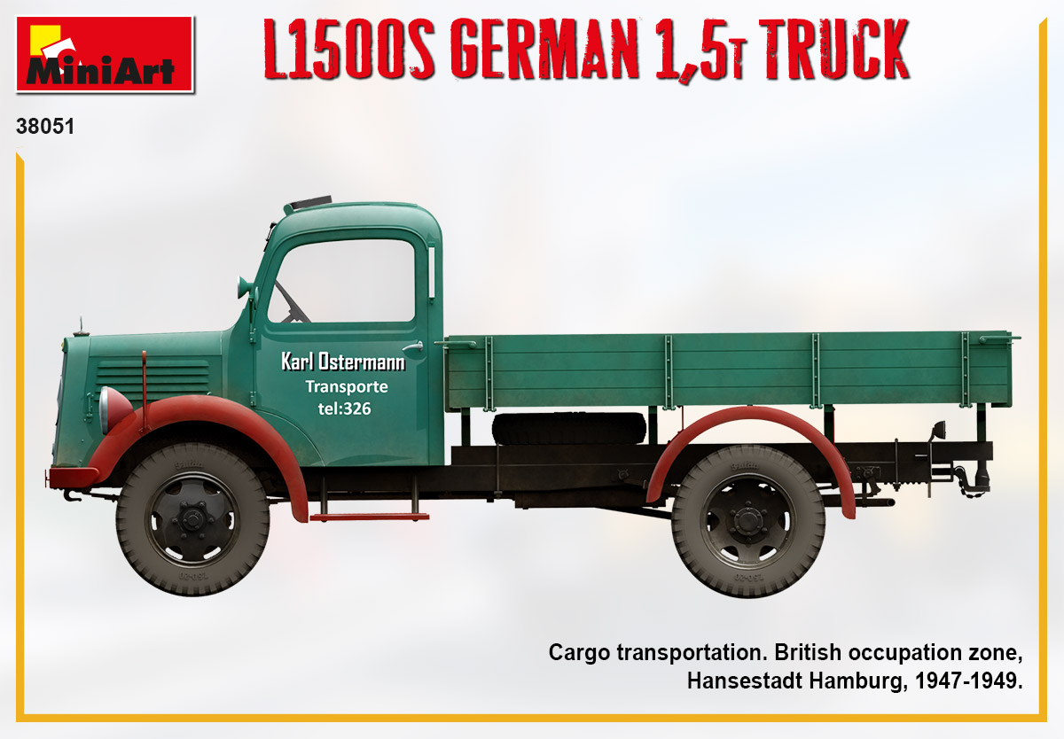 MiniArt 1:35 L1500S German 1,5t Truck MA38051 - Afbeelding 3