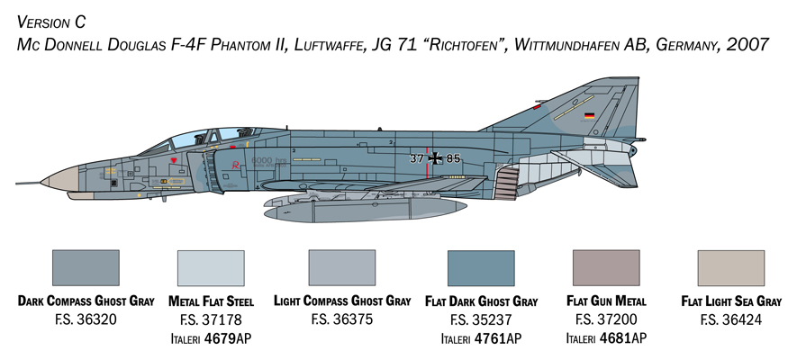 Italeri 1:72 F-4 E/F Phantom II IT1448 - Afbeelding 7
