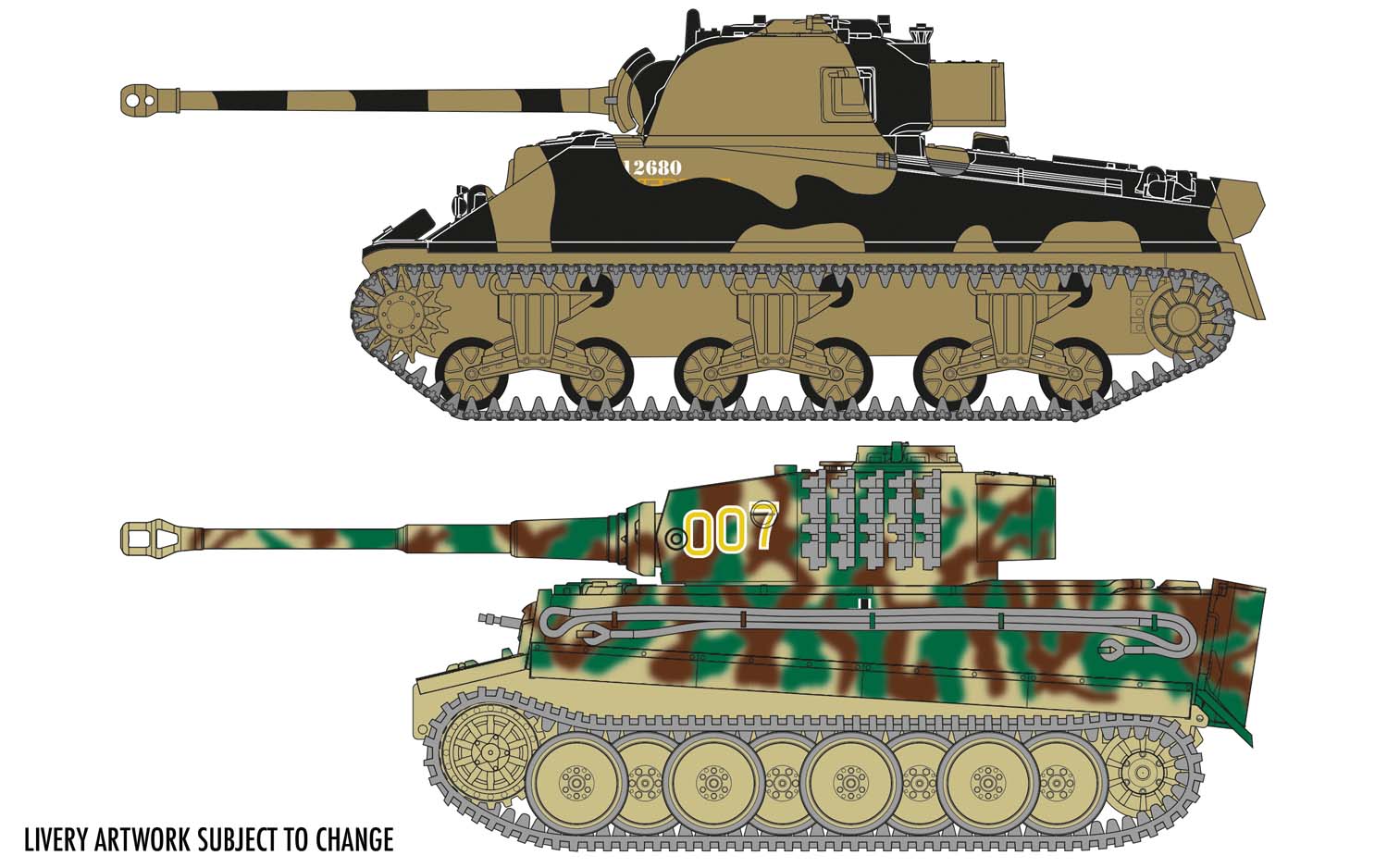 Airfix 1:72 Tiger I & Sherman Firefly Vc AF50186 - Afbeelding 2
