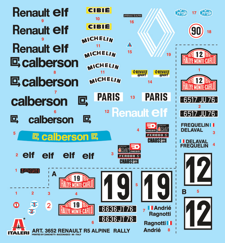 Italeri 1:24 Renault R5 Alpine Rally IT3652 - Afbeelding 7