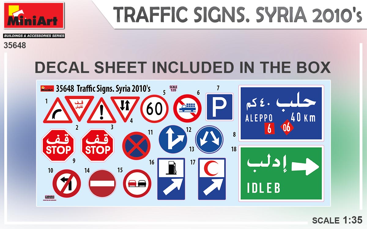 Miniart 1:35 Traffic Signs Syria 2010s MA35648 - Afbeelding 5