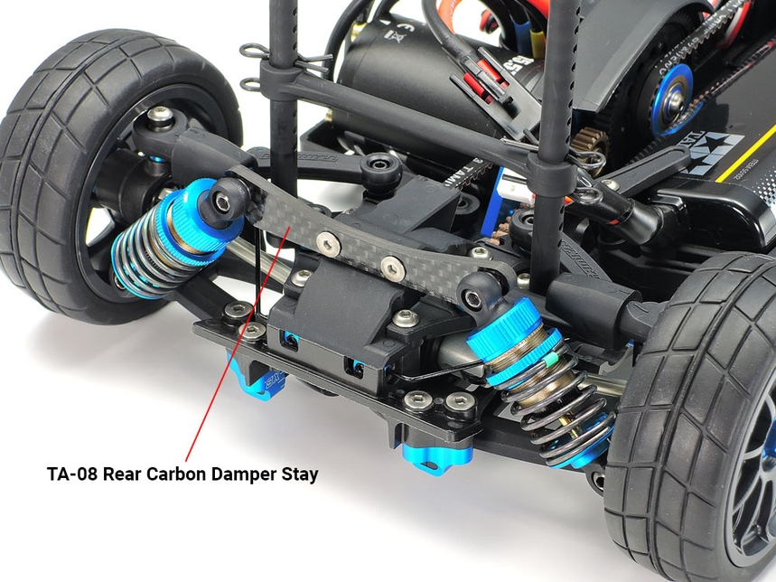 Tamiya TA08 Carbon Damper Stays ( F & R ) TAM22005 - Afbeelding 2