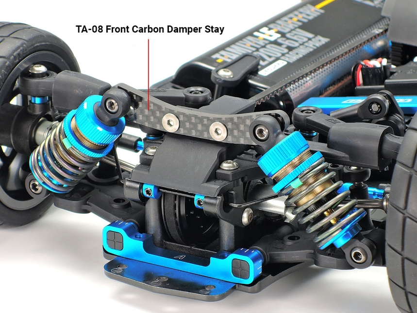 Tamiya TA08 Carbon Damper Stays ( F & R ) TAM22005 - Afbeelding 3