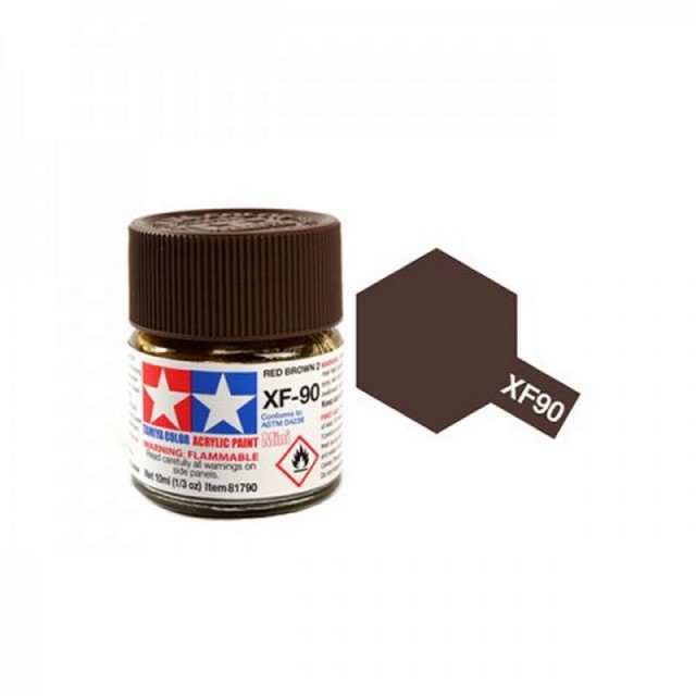 Tamiya Acrylic Paint Mini XF-90 Flat Red Brown 2 10ml TAM81790