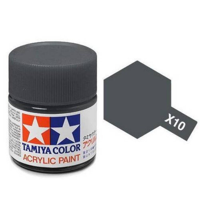Tamiya Acrylic Paint X-10 Gun Metal Gloss 23ml TAM81010
