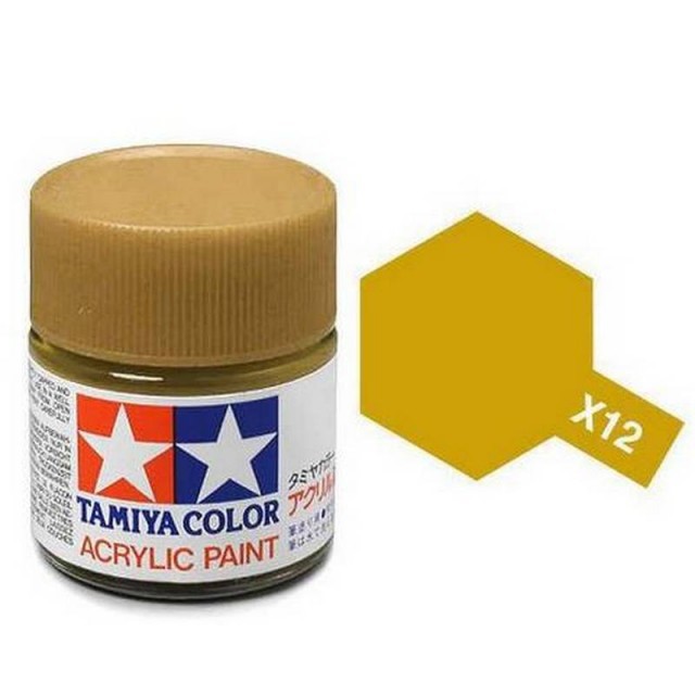 Tamiya Acrylic Paint X-12 Gold Leaf Gloss 23ml TAM81012