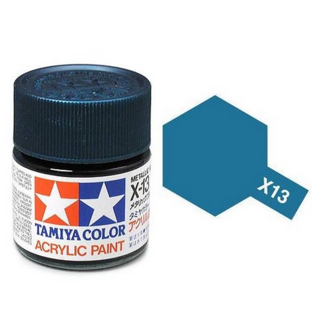 Tamiya Acrylic Paint X-13 Metallic Blue Gloss 23ml TAM81013