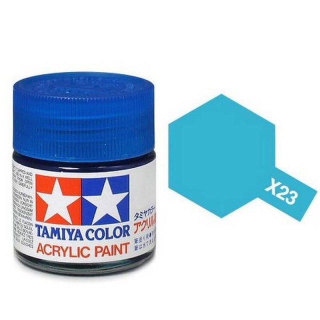 Tamiya Acrylic Paint X-23 Clear Blue Gloss 23ml TAM81023