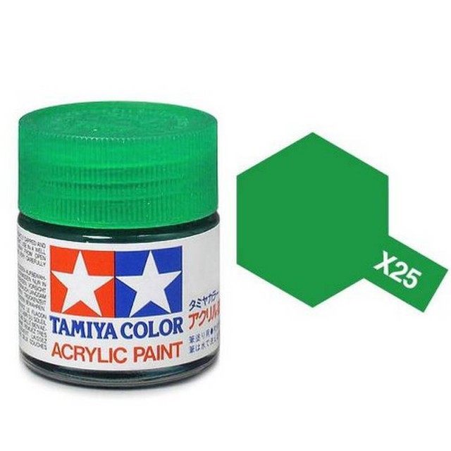 Tamiya Acrylic Paint X-25 Clear Green Gloss 23ml TAM81025
