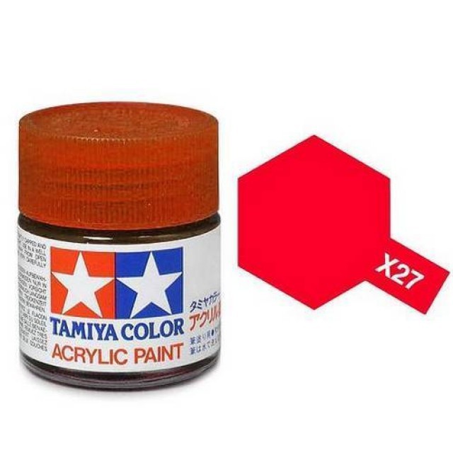 Tamiya Acrylic Paint X-27 Clear Red Gloss 23ml TAM81027