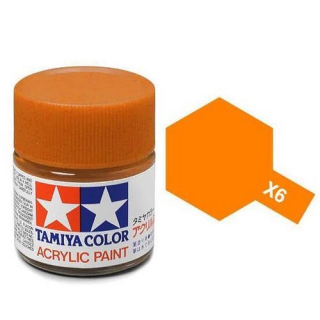 Tamiya Acrylic Paint X-6 Orange Gloss 23m TAM81006