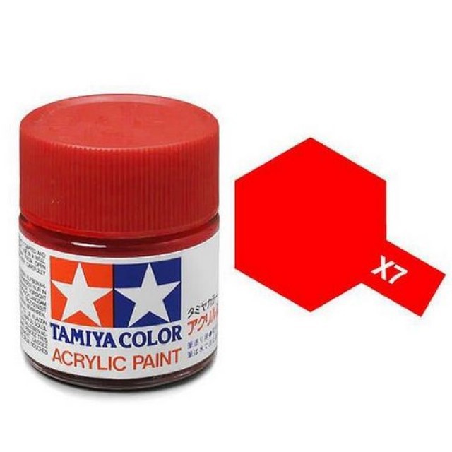 Tamiya Acrylic Paint X-7 Red Gloss 23ml TAM81007